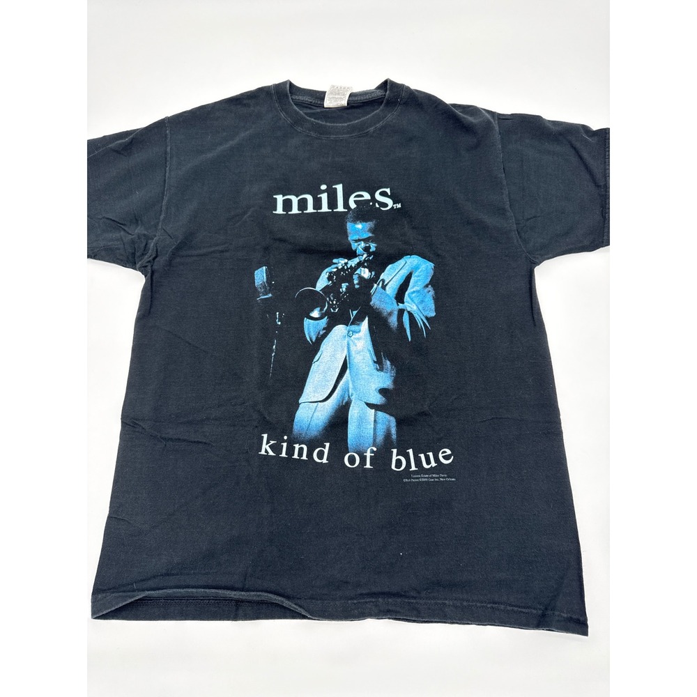 Vintage 2000 Miles Davis Kind of Blue Jazz Graphic T-Shirt Black Large